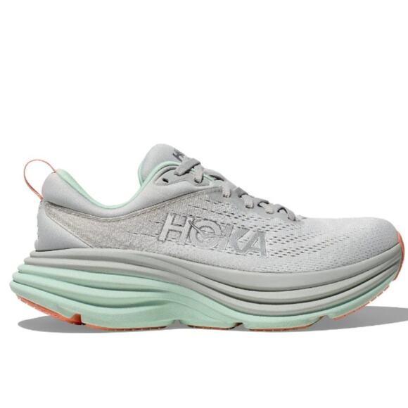 🆕 HOKA Women's Bondi 'Stardust Aqua Breeze" Silver/Mint Sneakers - Picture 1 of 12
